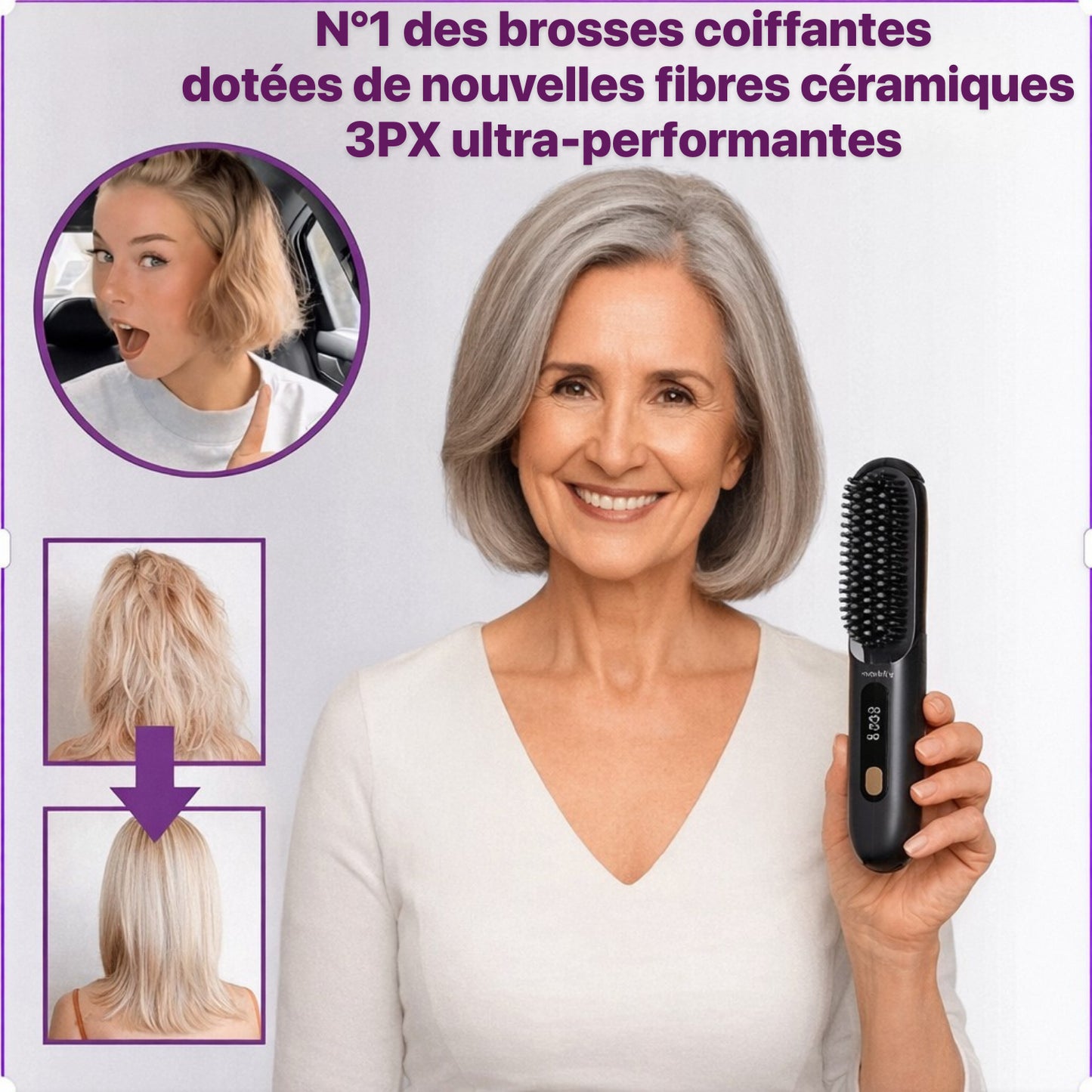 Veloura™ ProBrush | Dites adieu aux cheveux plats et offrez-vous un volume “effet salon” en seulement 2 minutes