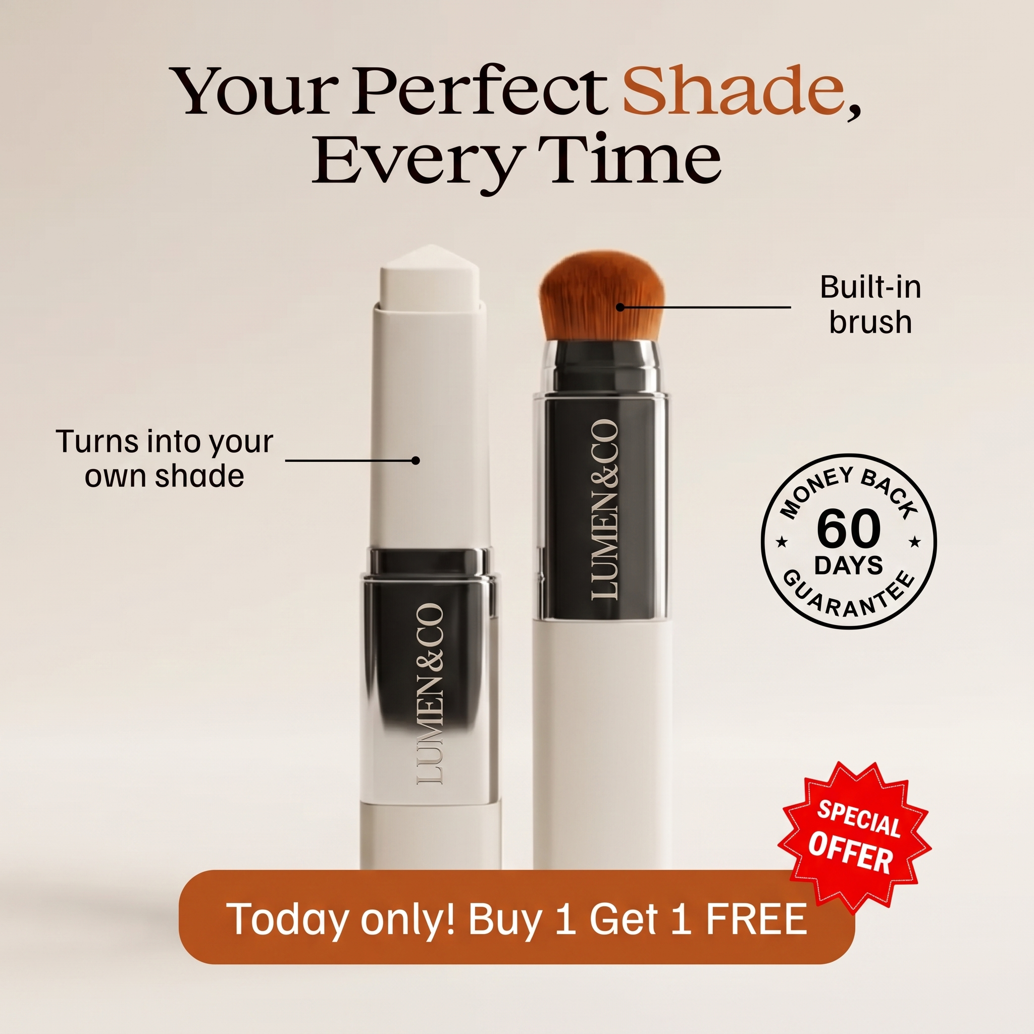 Lumen & Co® Color-Changing Foundation Stick